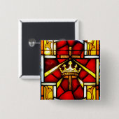 Christus is koning vierkante button 5,1 cm (Voorkant /achterkant)