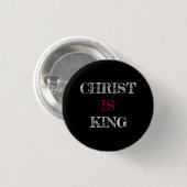 Christus IS Koning Zwart Wit Rode Speld Knoop Ronde Button 3,2 Cm (Voorkant /achterkant)