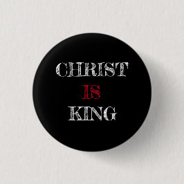 Christus IS Koning Zwart Wit Rode Speld Knoop Ronde Button 3,2 Cm