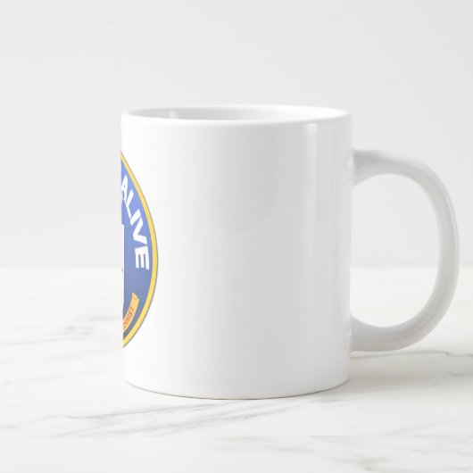 Christus is levend - C.I.A. pictogram-look-alike Grote Koffiekop (Rechts)