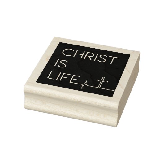 Christus is levenshartslaglijn en kruis rubberstempel (Stempel)