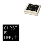 Christus is levenshartslaglijn en kruis rubberstempel (Gestempeld)