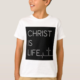 Christus is levenshartslaglijn en Kruisjongen T-shirt