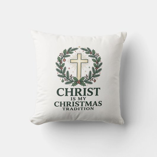 Christus is mijn kerstraditie Vintage kruis ontwer Kussen (Voorkant)