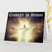 Christus is opgegroeid uit dood paaswenskaart kaart (Gele Bloem)