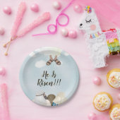 Christus is razend paasje papieren bordje (Feest)