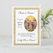 Christus is Risen! Goud  Lijst Pascha Kaart (Staand voorkant)