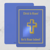 Christus is Risen Goud Religieus Kruis Iris Pasen Feestdagenkaart (Voorkant / Achterkant)