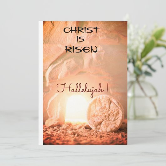 Christus is Risen Hallelujah Paskaart Feestdagenkaart (Staand voorkant)
