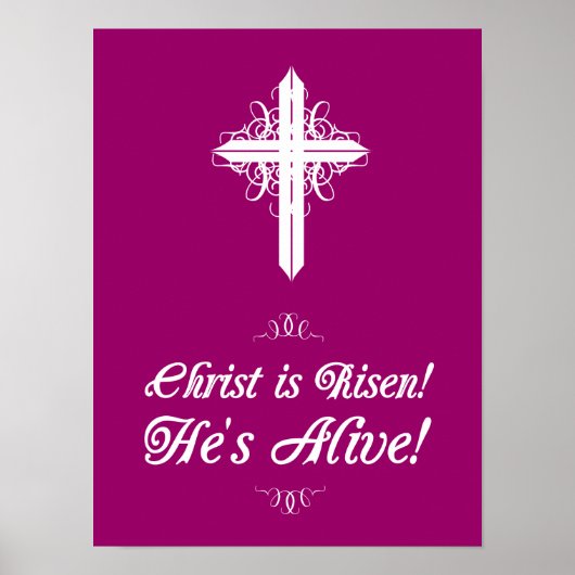 Christus is Risen! Hij is Alive. Pasen Poster 12 x (Voorkant)
