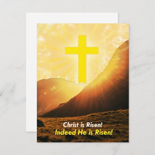 "Christus is Risen" in het Engels Pasen Feestdagenkaart (Voorkant / Achterkant)