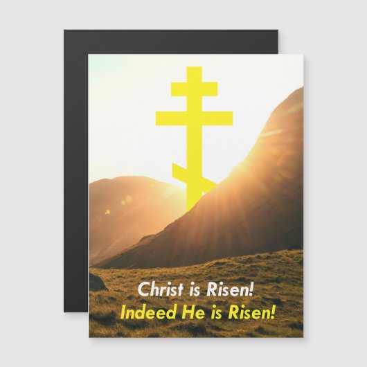 Christus is Risen! Oostelijk Orthodoxe Kruis (Voorkant / Achterkant)