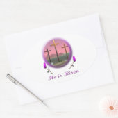 Christus is Risen Ovale Sticker (Envelop)