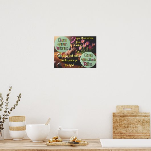Christus is Risen & Reigning I Eng&Esp I Poster (Keuken)