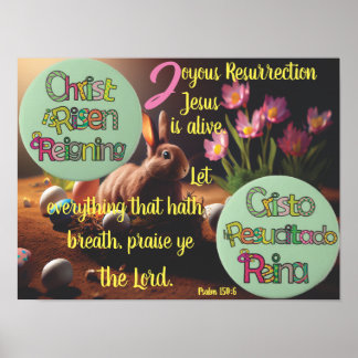 Christus is Risen & Reigning I Eng&Esp I Poster