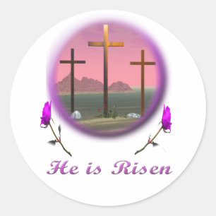 Christus is Risen Ronde Sticker