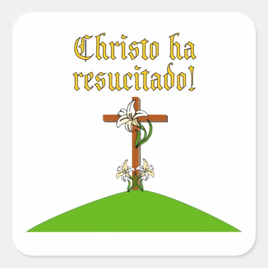 Christus is Risen Vierkante Sticker (Voorkant)