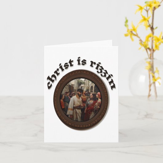 Christus is Rizzin - Pasen Kaart (Gele Bloem)