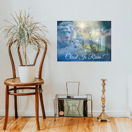 Christus is verrezen Christelijke kruisleeuw lam P Perfect Poster