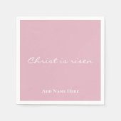 Christus is verrezen | Custom Roze Christelijk Pas Servet (Voorkant)