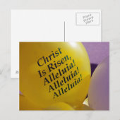 Christus is verrezen – Paasballon Feestdagenkaart (Voorkant / Achterkant)