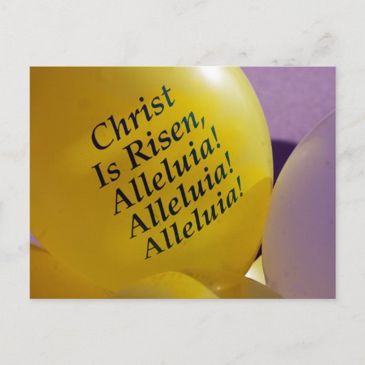 Christus is verrezen – Paasballon Feestdagenkaart (Voorkant)