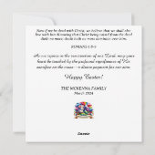 Christus is verrezen Paaslam bloemig Christelijk Feestdagenkaart (Achterkant)