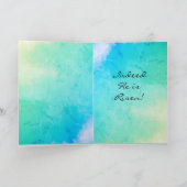 Christus is verrezen Pasen Groet Kruis en Bloemen Feestdagen Kaart (Binnen)