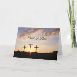 Christus is verrezen Religieus Pasen Bedankkaart