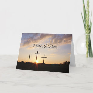 Christus is verrezen Religieus Pasen Bedankkaart