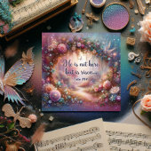 Christus is verrezen roze bloemenbos Pasen Feestdagenkaart