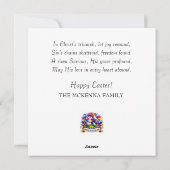 Christus is verrezen roze bloemenbos Pasen Feestdagenkaart (Achterkant)