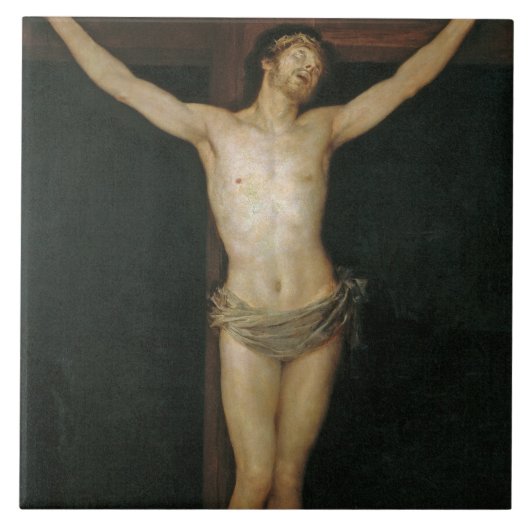 Christus (Jezus aan het kruis) (door Goya) Tegeltje (Voorkant)