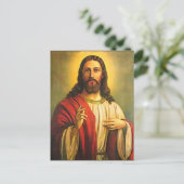 Christus Jezus Blessing zingt zijn Briefkaart van  (Staand voorkant)