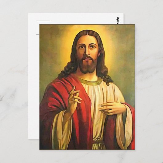 Christus Jezus Blessing zingt zijn Briefkaart van  (Voorkant / Achterkant)