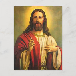 Christus Jezus Blessing zingt zijn Briefkaart van 
