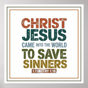 Christus Jezus kwam om zondaars te redden Vintage Poster