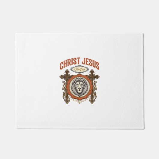 Christus Jezus Vintage Leeuw Geloof Deurmat (Voorkant)