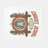 Christus Jezus Vintage Leeuw Geloof Fleece Deken (Voorkant (Horizontaal))