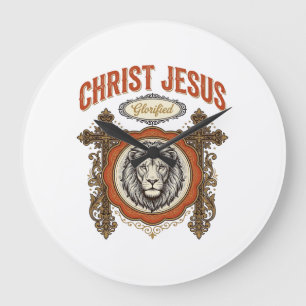 Christus Jezus Vintage Leeuw Geloof Grote Klok