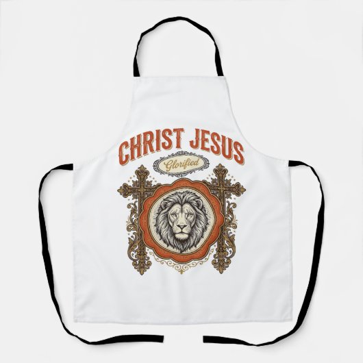 Christus Jezus Vintage Leeuw Geloof Schort (Voorkant)