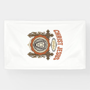 Christus Jezus Vintage Leeuw Geloof Spandoek