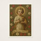 Christus Kind Begrafenis Gebed Bloemenmonument Visitekaartje (Voorkant)