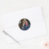 Christus Kind Embrak Zijn moeder Ronde Sticker (Envelop)