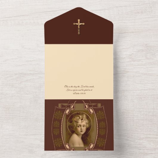 Christus Kind Jezus Religieuze Schrift All In One Uitnodiging (Binnen)