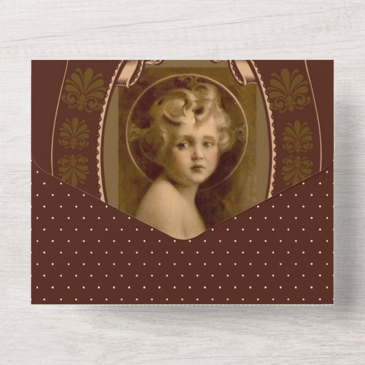  Christus Kind Jezus Religieuze Schrift All In One Uitnodiging (Achterkant)