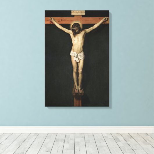 Christus Kroatisch op het Kruis (geloof) (Velazque Canvas Afdruk (Insitu (Houten vloer))