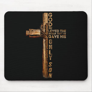 Christus Kruis Christelijk Johannes 3 16 God Zo Hi Muismat