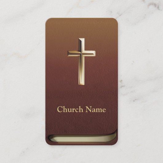 Christus Kruis Kerk Pastoor Minister Bijbelboek Visitekaartje (Voorkant)