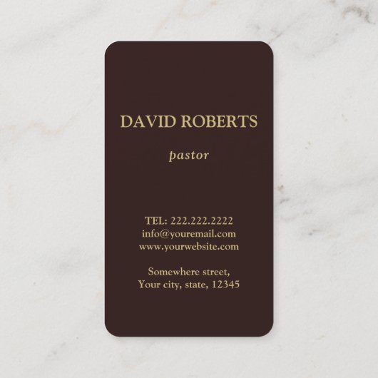 Christus Kruis Kerk Pastoor Minister Bijbelboek Visitekaartje (Achterkant)